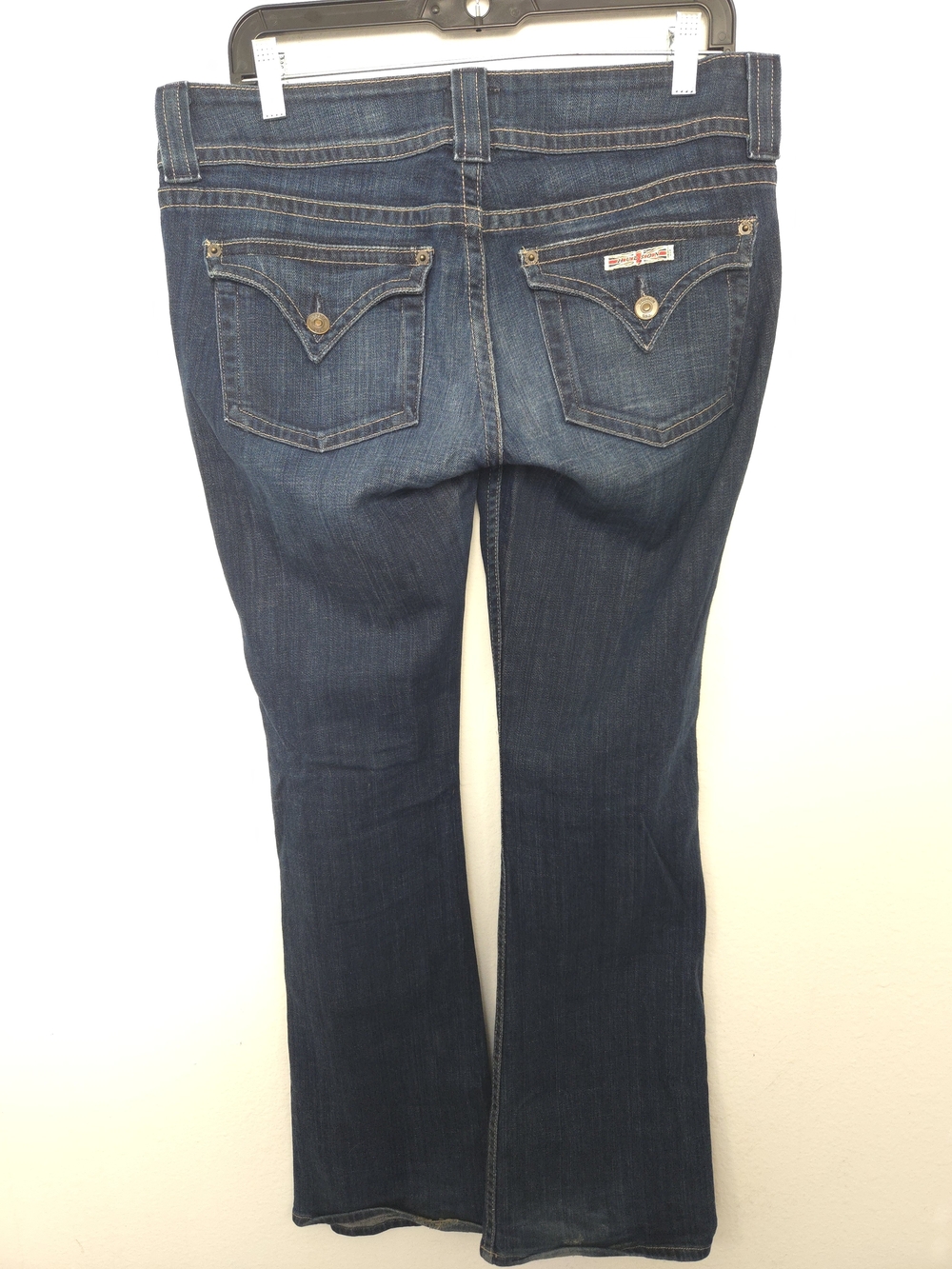 Hudson Jeans Made In USA Flap Pocket Dark Flare Stretch Jeans Size 29 - Picture 3 of 10